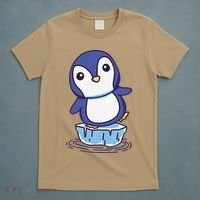 Cute Penguin Standing On An Ice Floe T-Shirt thumb 5