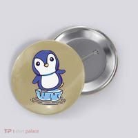 Cute Penguin Standing On An Ice Floe Button thumb 0