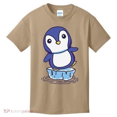Cute Penguin Standing On An Ice Floe Kids T-Shirt