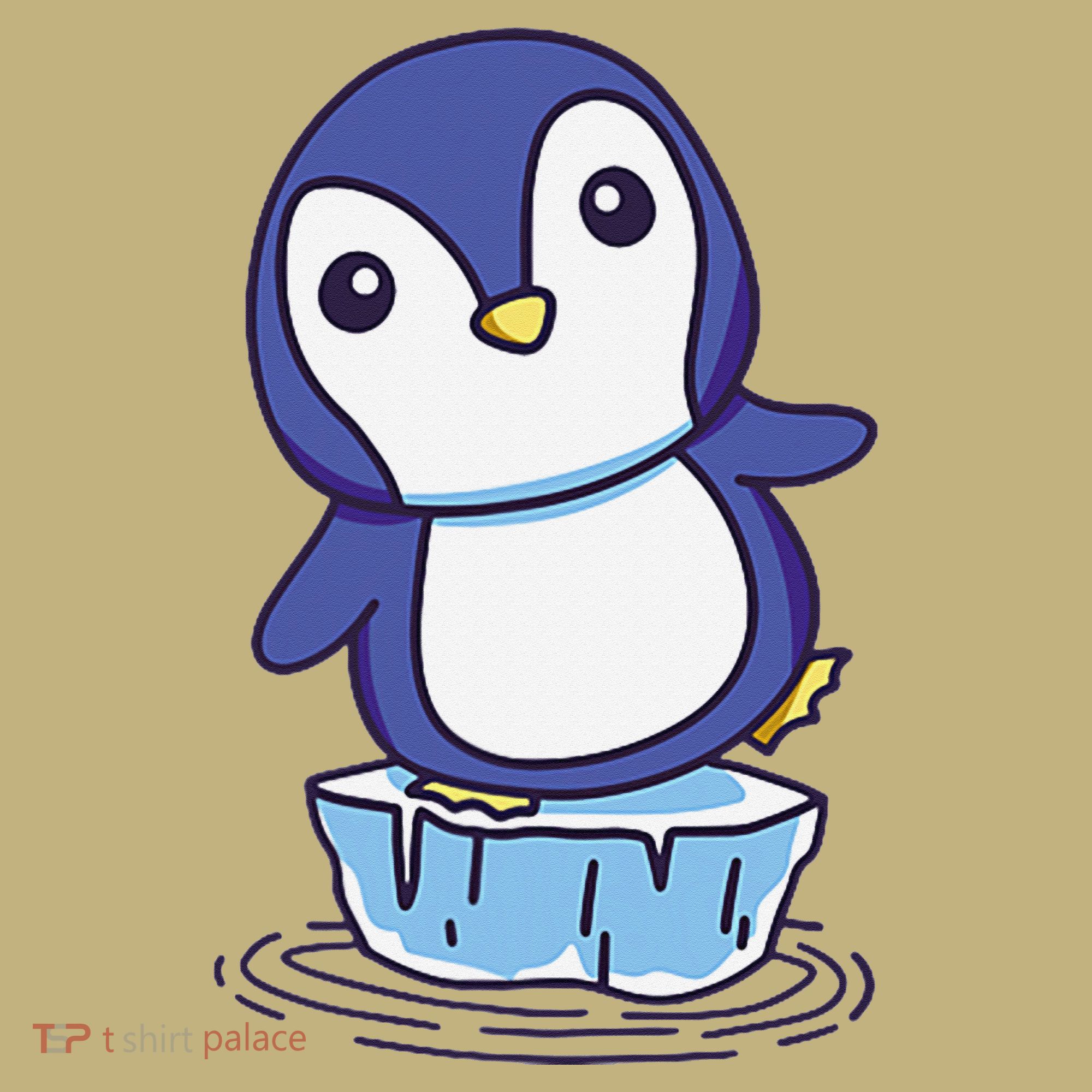 Cute Penguin Standing On An Ice Floe Kids T-Shirt