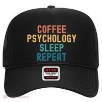 Coffee Psychology Sleep Repeat Funny Psychology &Amp; Coffee Gift Hat thumb 0