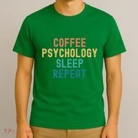 Coffee Psychology Sleep Repeat Funny Psychology &Amp; Coffee Gift T-Shirt thumb 3