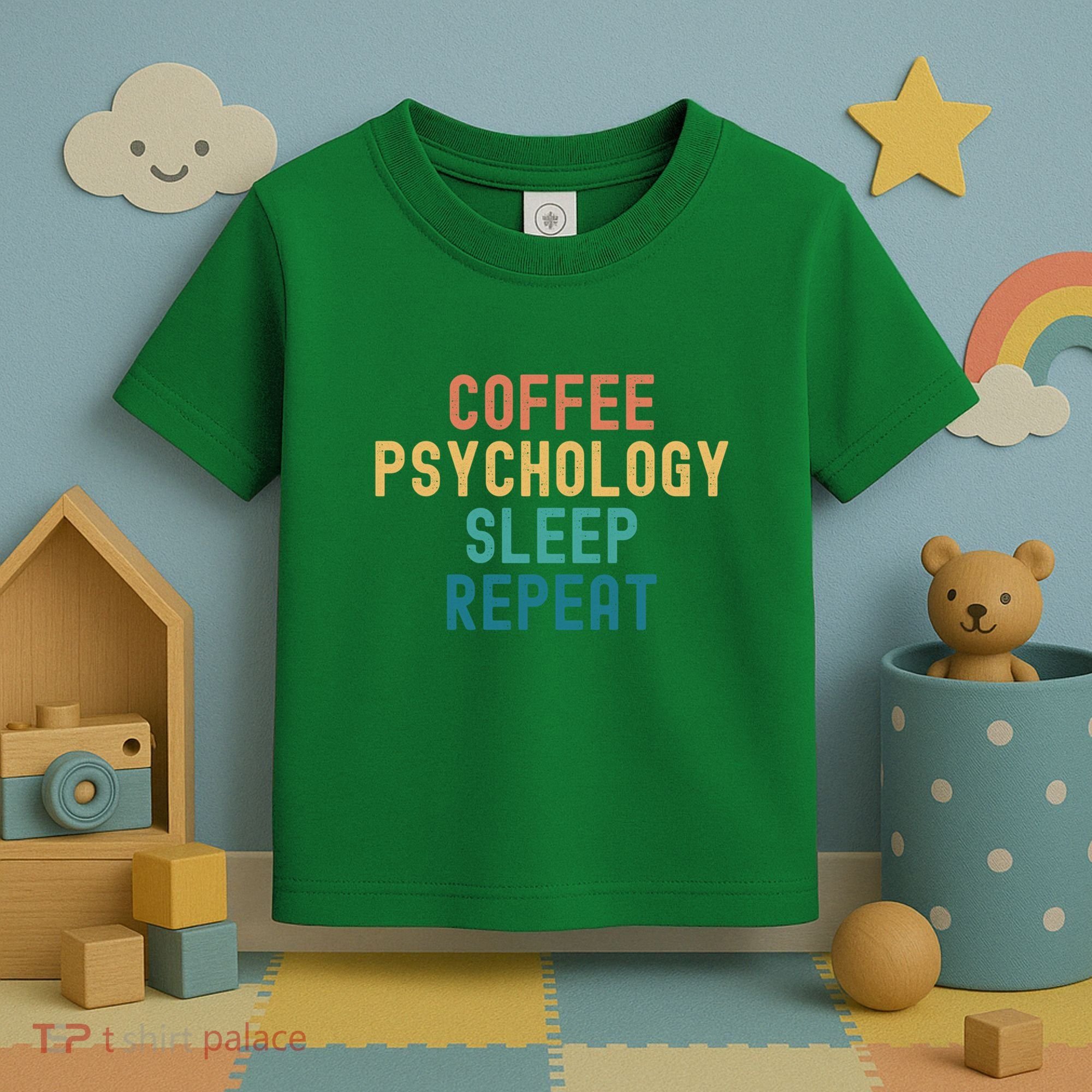 Coffee Psychology Sleep Repeat Funny Psychology &Amp; Coffee Gift Toddler T-Shirt