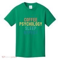 Coffee Psychology Sleep Repeat Funny Psychology &Amp; Coffee Gift Kids T-Shirt thumb 0