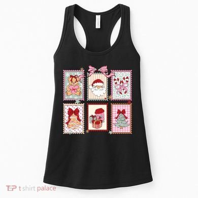 Christmas Postage Stamps Cute Retro Women's Tank Top