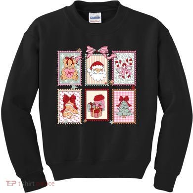 Christmas Postage Stamps Cute Retro Kids Sweatshirt