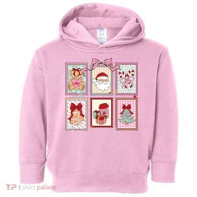 Christmas Postage Stamps Cute Retro Toddler Hoodie