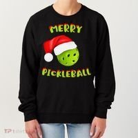 Christmas Pickleball Santa Hat Pickleball Player Winter Dink Women's Sweatshirt thumb 0