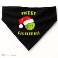 Christmas Pickleball Santa Hat Pickleball Player Winter Dink USA-Made Doggie Bandana thumb 0