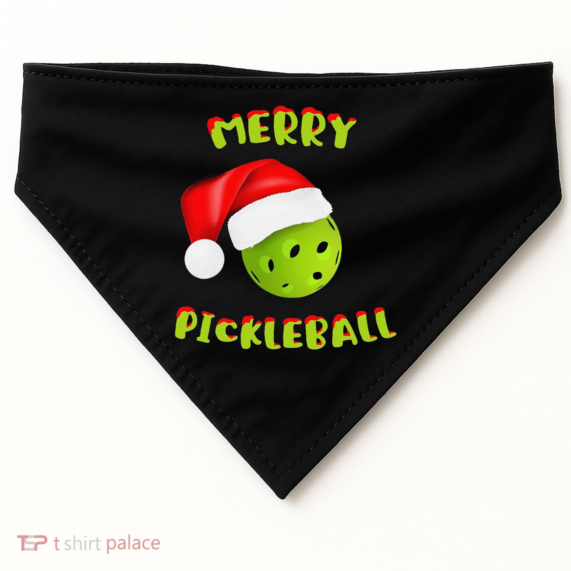Christmas Pickleball Santa Hat Pickleball Player Winter Dink USA-Made Doggie Bandana