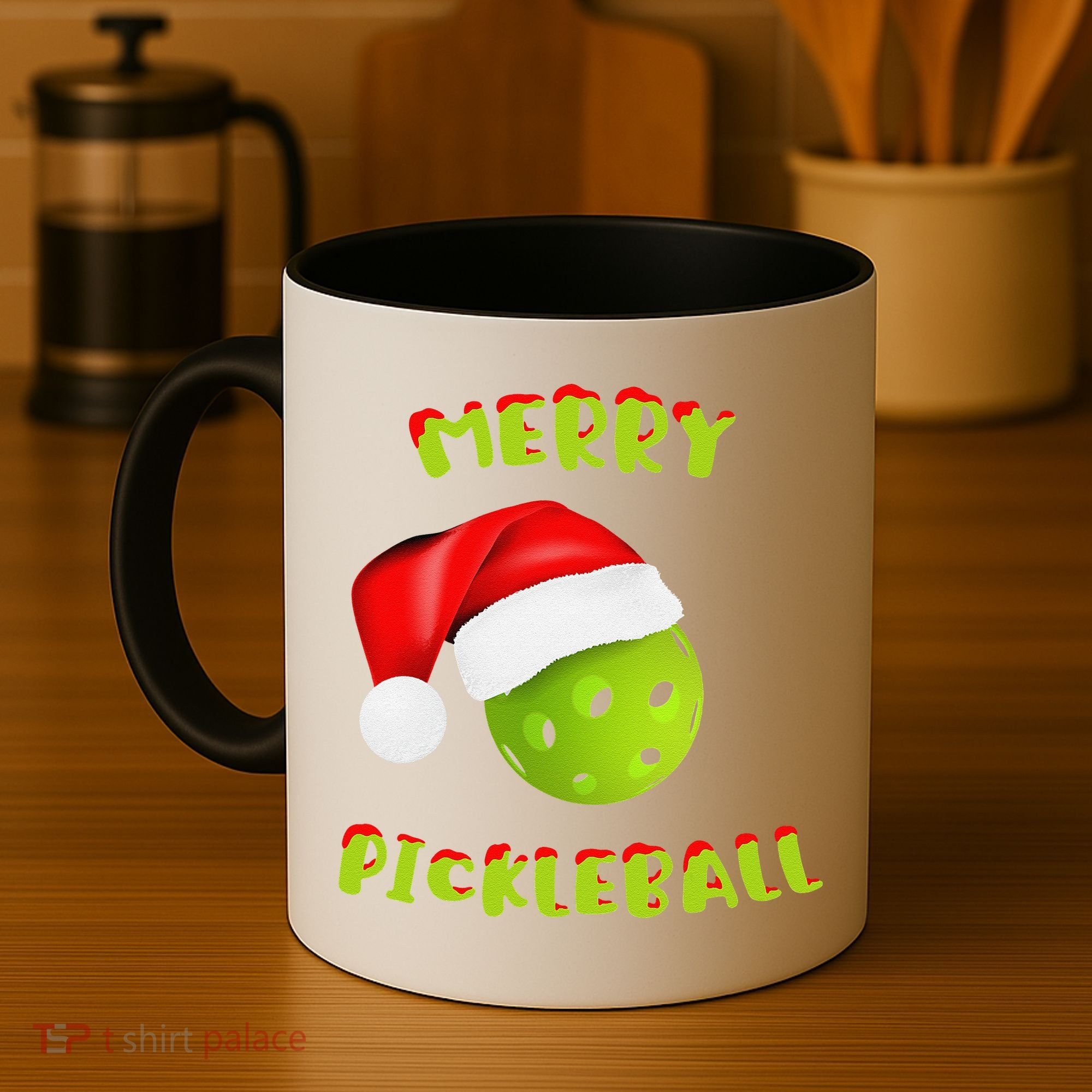 Christmas Pickleball Santa Hat Pickleball Player Winter Dink Coffee Mug