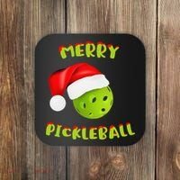 Christmas Pickleball Santa Hat Pickleball Player Winter Dink Coaster thumb 0
