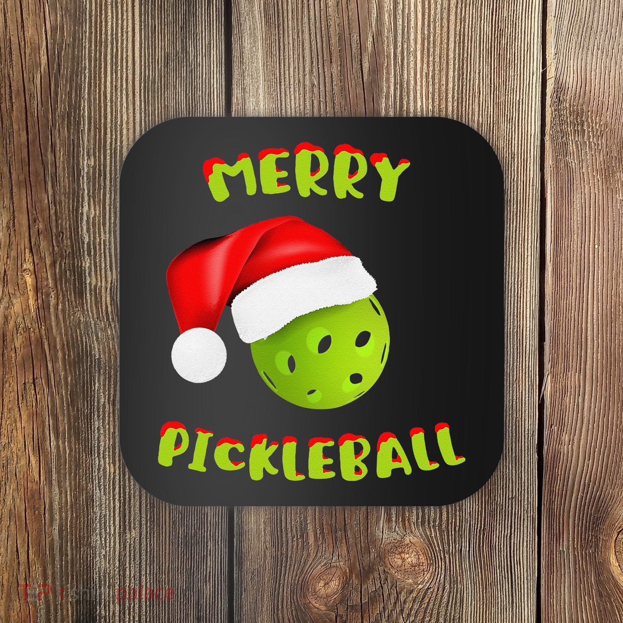 Christmas Pickleball Santa Hat Pickleball Player Winter Dink Coaster