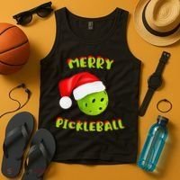 Christmas Pickleball Santa Hat Pickleball Player Winter Dink Tank Top thumb 4