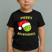 Christmas Pickleball Santa Hat Pickleball Player Winter Dink Toddler T-Shirt thumb 2