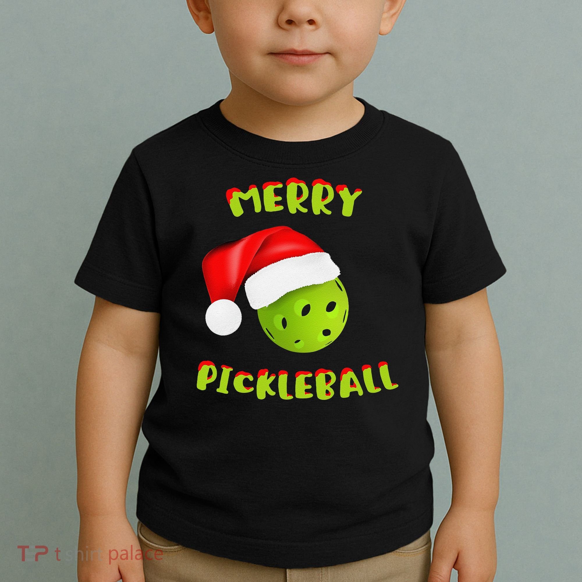 Christmas Pickleball Santa Hat Pickleball Player Winter Dink Toddler T-Shirt