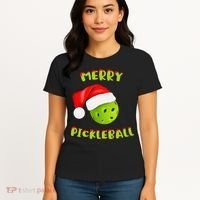 Christmas Pickleball Santa Hat Pickleball Player Winter Dink Women's T-Shirt thumb 4