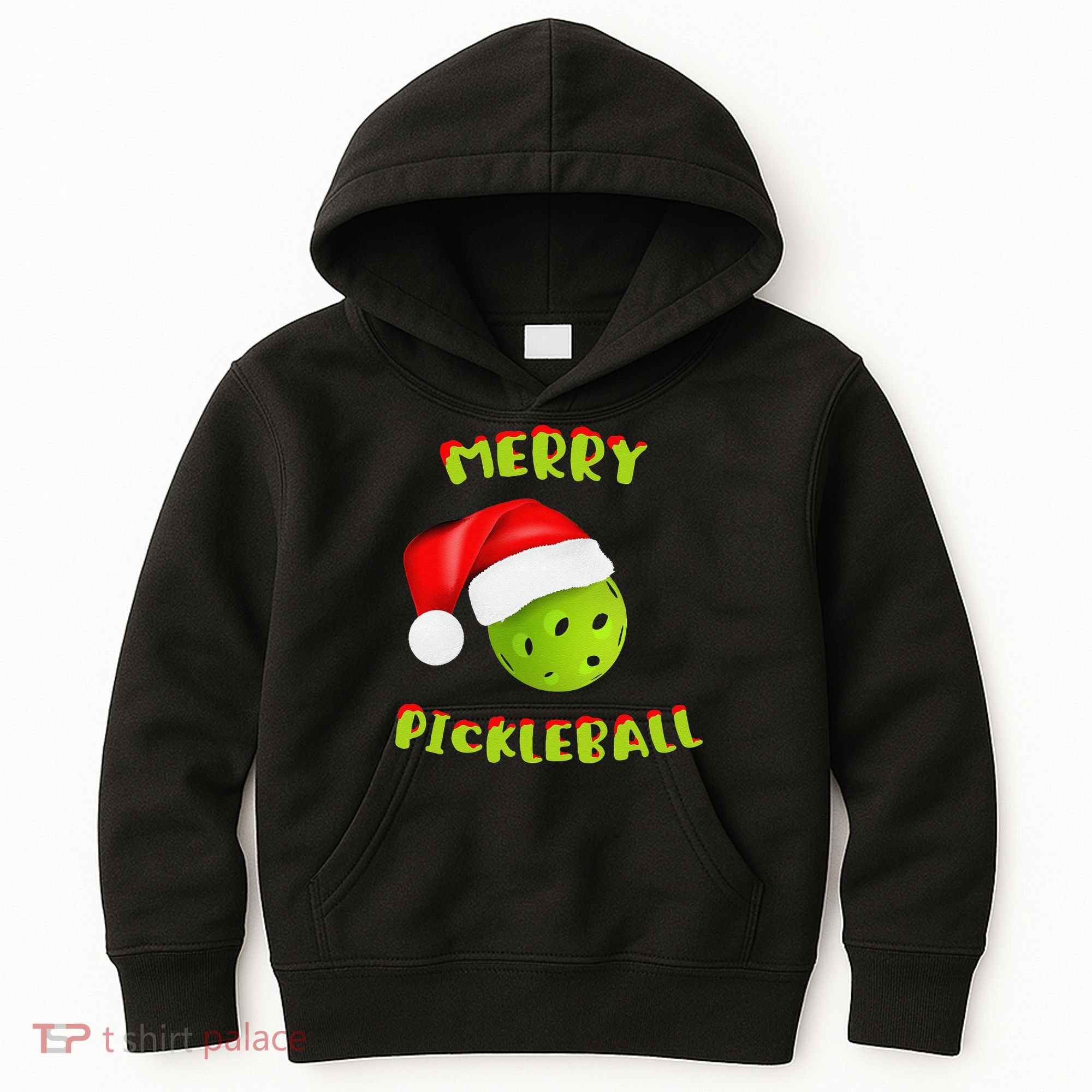 Christmas Pickleball Santa Hat Pickleball Player Winter Dink Kids Hoodie