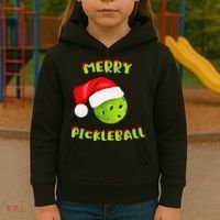Christmas Pickleball Santa Hat Pickleball Player Winter Dink Kids Hoodie thumb 3