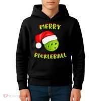 Christmas Pickleball Santa Hat Pickleball Player Winter Dink Kids Hoodie thumb 4