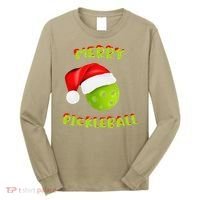 Christmas Pickleball Santa Hat Pickleball Player Winter Dink Long Sleeve Shirt thumb 0