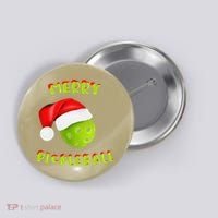 Christmas Pickleball Santa Hat Pickleball Player Winter Dink Button thumb 0
