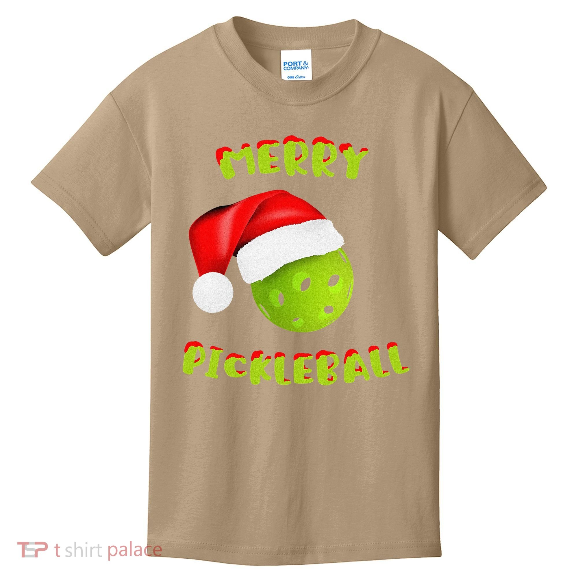 Christmas Pickleball Santa Hat Pickleball Player Winter Dink Kids T-Shirt