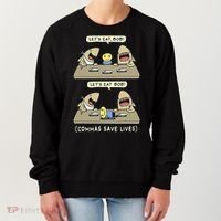 Commas Punctuation Shark Lets Eat Funny English Grammar Women's Sweatshirt thumb 0