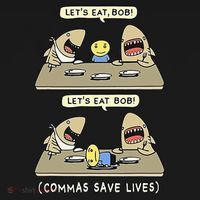 Commas Punctuation Shark Lets Eat Funny English Grammar Apron thumb 3