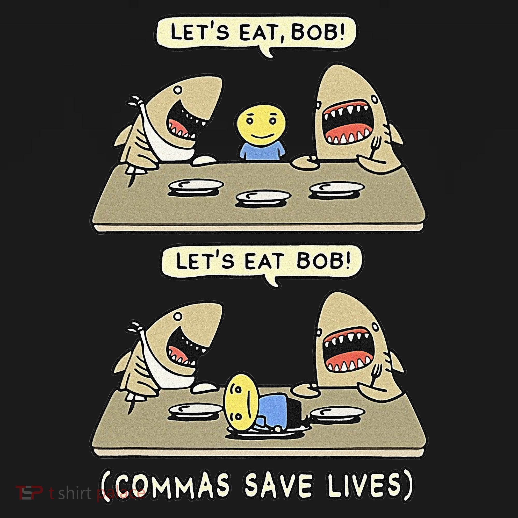 Commas Punctuation Shark Lets Eat Funny English Grammar Apron