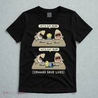 Commas Punctuation Shark Lets Eat Funny English Grammar T-Shirt thumb 5