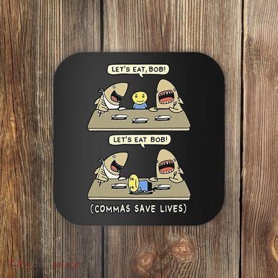 Commas Punctuation Shark Lets Eat Funny English Grammar Coaster