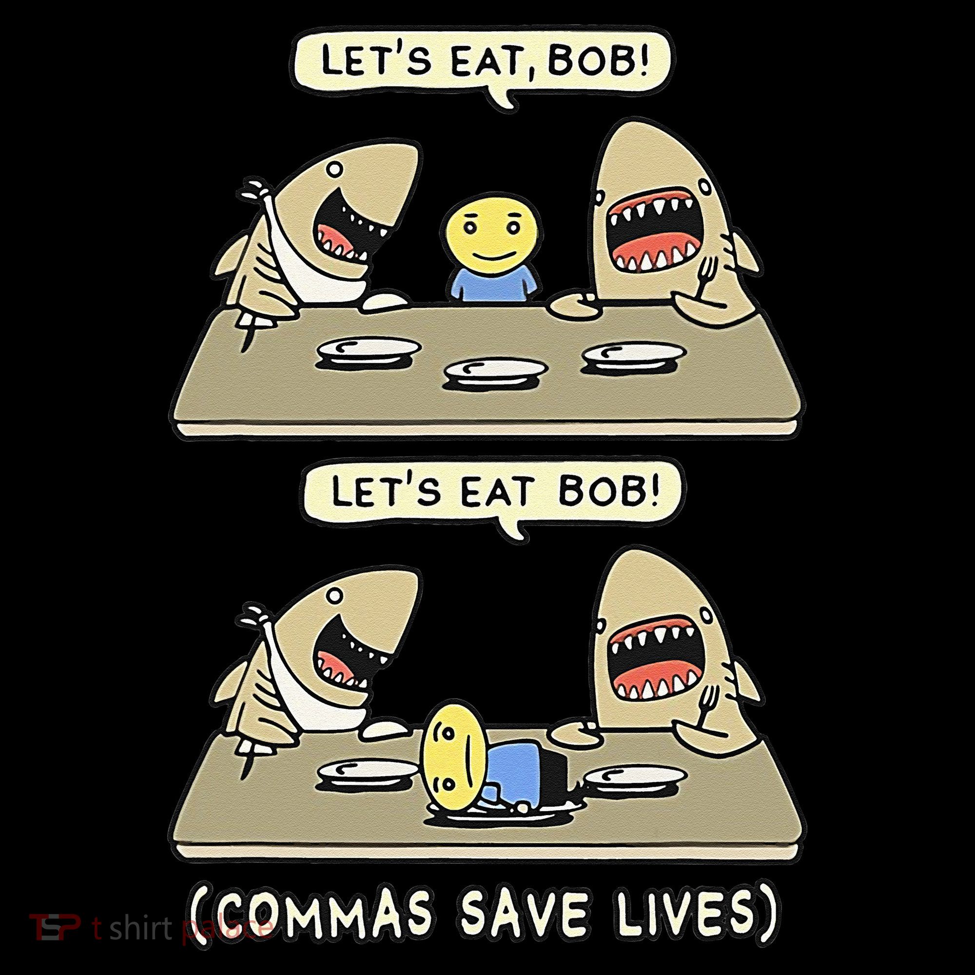 Commas Punctuation Shark Lets Eat Funny English Grammar Women's Hoodie