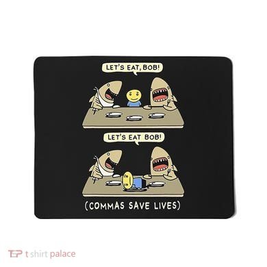 Commas Punctuation Shark Lets Eat Funny English Grammar Mousepad