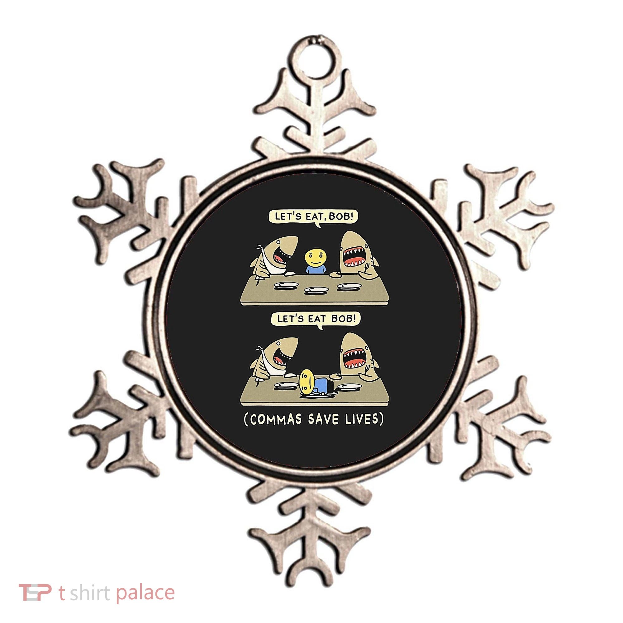 Commas Punctuation Shark Lets Eat Funny English Grammar Ornament