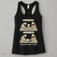 Commas Punctuation Shark Lets Eat Funny English Grammar Women's Tank Top thumb 3