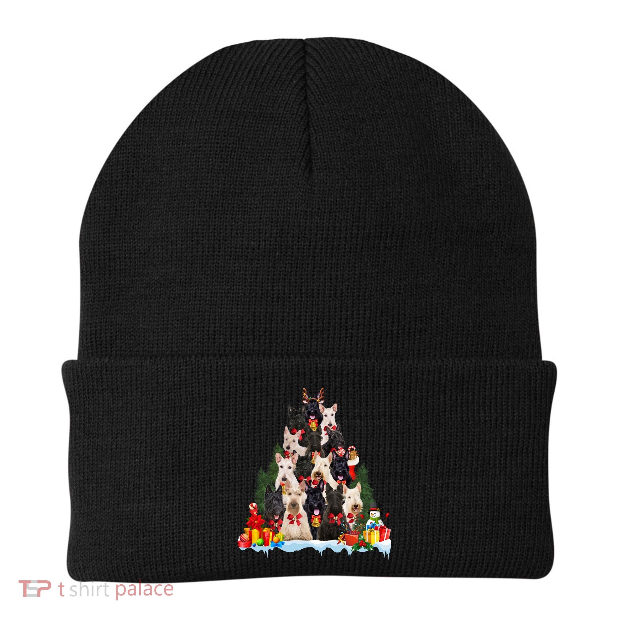 Christmas Pajama Scottish Terrier Xmas Tree Funny Gift Dog Lovers Cool Gift Beanie