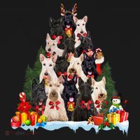 Christmas Pajama Scottish Terrier Xmas Tree Funny Gift Dog Lovers Cool Gift Women's Hoodie thumb 2