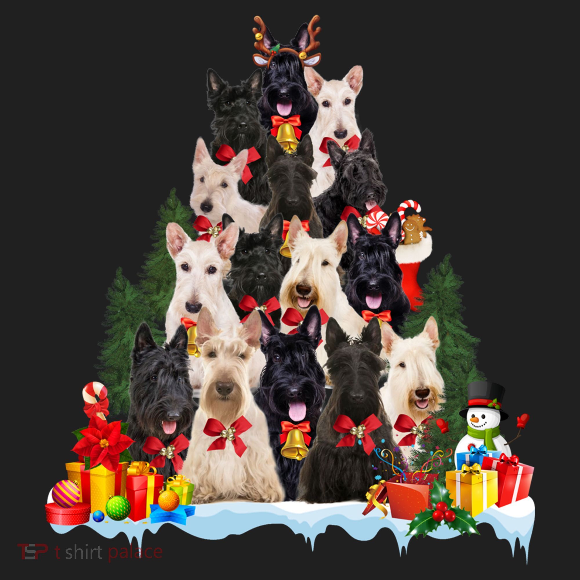 Christmas Pajama Scottish Terrier Xmas Tree Funny Gift Dog Lovers Cool Gift Hat