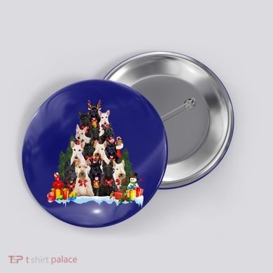 Christmas Pajama Scottish Terrier Xmas Tree Funny Gift Dog Lovers Cool Gift Button