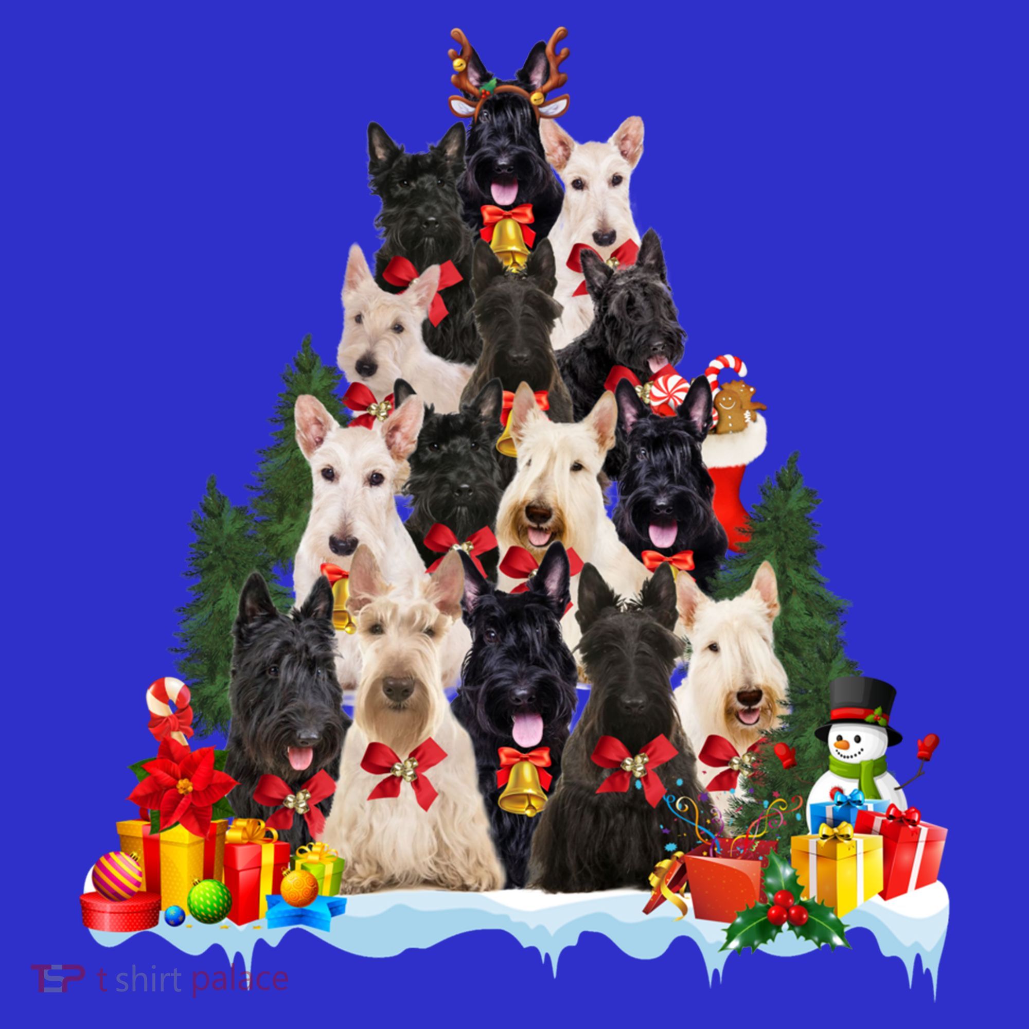 Christmas Pajama Scottish Terrier Xmas Tree Funny Gift Dog Lovers Cool Gift Women's Tank Top