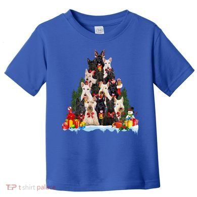 Christmas Pajama Scottish Terrier Xmas Tree Funny Gift Dog Lovers Cool Gift Toddler T-Shirt