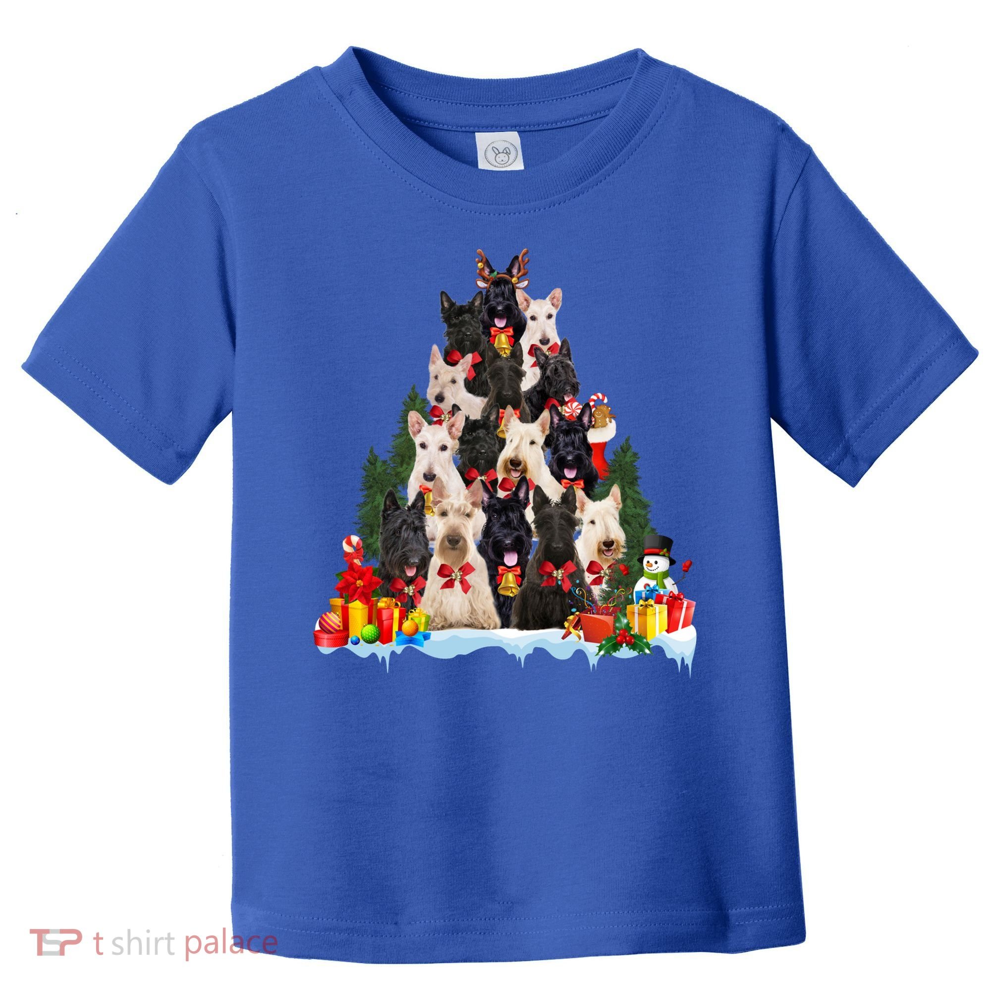 Christmas Pajama Scottish Terrier Xmas Tree Funny Gift Dog Lovers Cool Gift Toddler T-Shirt