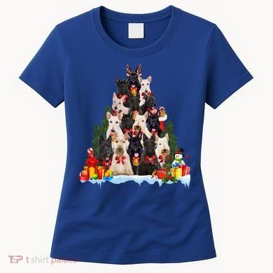Christmas Pajama Scottish Terrier Xmas Tree Funny Gift Dog Lovers Cool Gift Women's T-Shirt