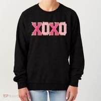Chenille Patch Sparkling Xoxo Valentine Day Heart Love Gift Women's Sweatshirt thumb 0