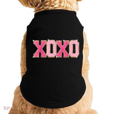 Chenille Patch Sparkling Xoxo Valentine Day Heart Love Gift Doggie Tank
