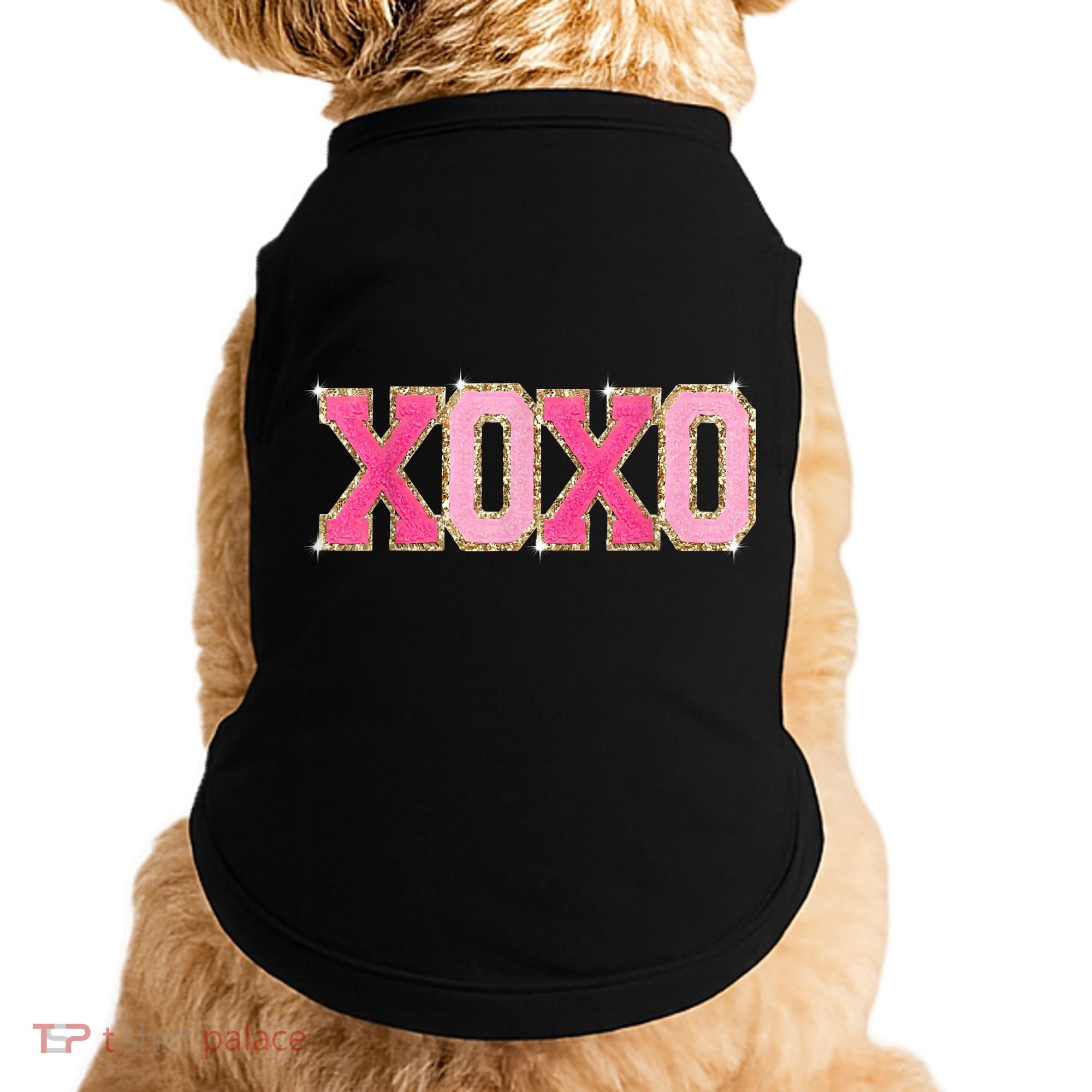 Chenille Patch Sparkling Xoxo Valentine Day Heart Love Gift Doggie Tank