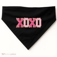Chenille Patch Sparkling Xoxo Valentine Day Heart Love Gift USA-Made Doggie Bandana thumb 0