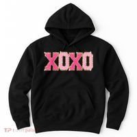 Chenille Patch Sparkling Xoxo Valentine Day Heart Love Gift Hoodie thumb 0