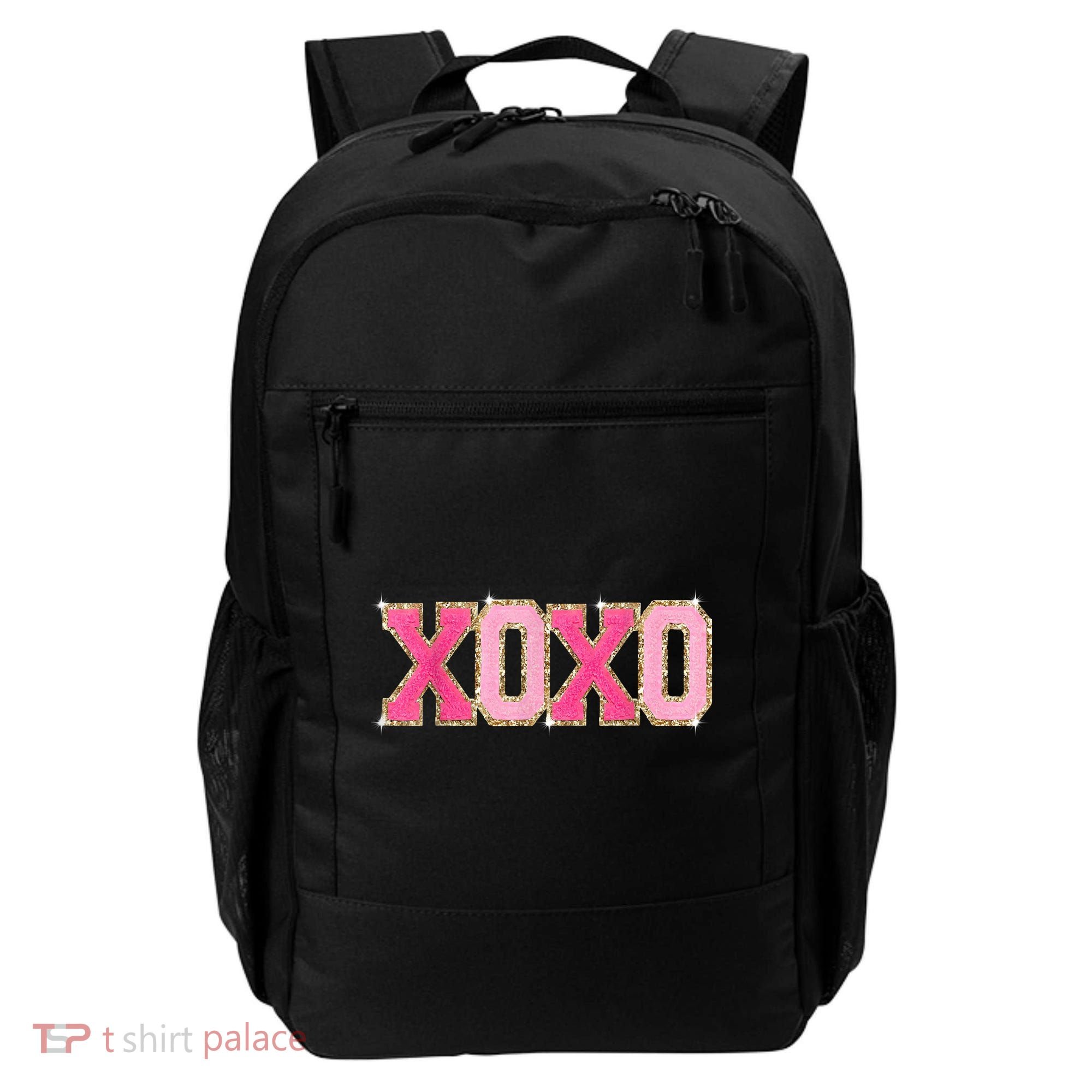 Chenille Patch Sparkling Xoxo Valentine Day Heart Love Gift Backpack